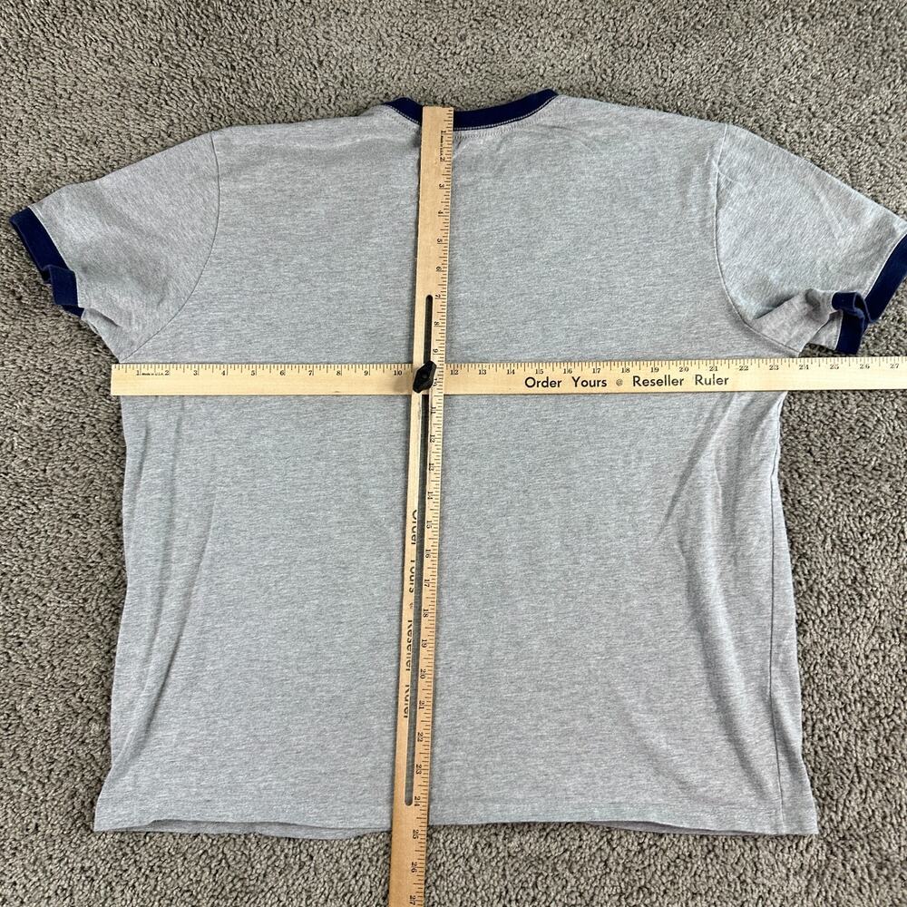 Disney Shirt Mens Large Gray Blue Mickey Mouse Ringer Short Sleeve Walt Disney - Picture 5 of 9